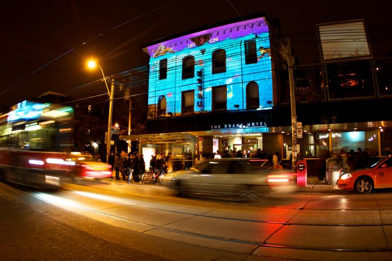 Hi Pressure — TM Sisters projection-mapped interactive video installation for Nuit Blanche, The Drake Hotel, Toronto